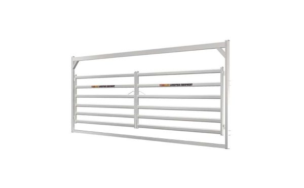 6.0m Cattle Rail Double Gate In Frame