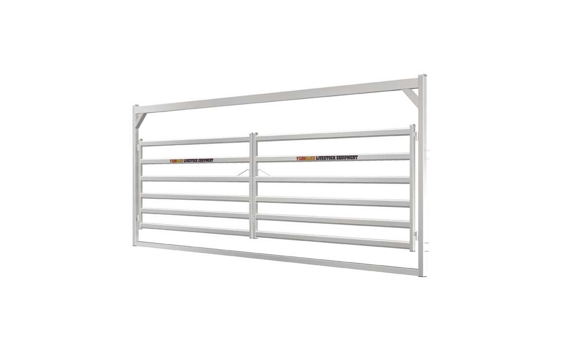6.0m Cattle Rail Double Gate In Frame - Cavalier Livestock Equipment