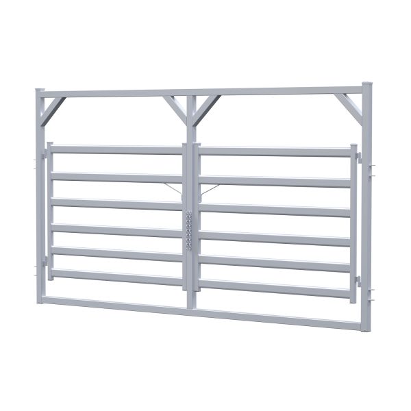 4.2m Cattle Rail Double Gate In Frame