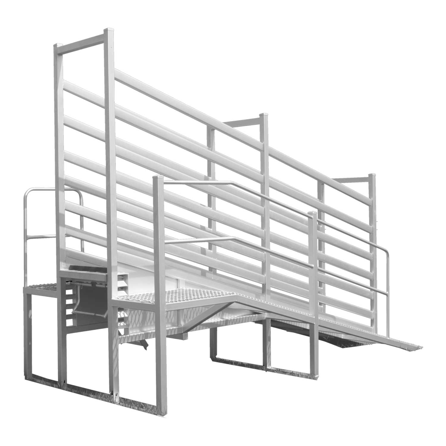 4.0m Adjustable Ramp with Walkway & Platform - Cavalier Livestock Equipment