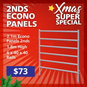 Promotional tile showing 2nds Econo Panels for cattle or livestock yards – Xmas Super Special.