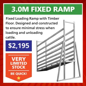 Promotional tile showing 3.0m Fixed Ramp for livestock loading – Xmas Special